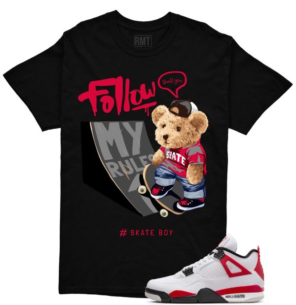 Red Cement 4s Matching Shirts, Skate Boy Tee Matching Jordan 4 Red Cement Jezsport.com