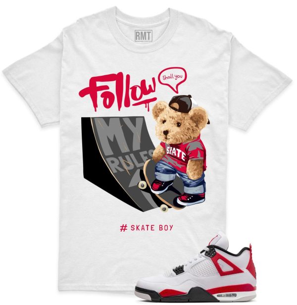 Red Cement 4s Matching Shirts, Skate Boy Tee Matching Jordan 4 Red Cement Jezsport.com