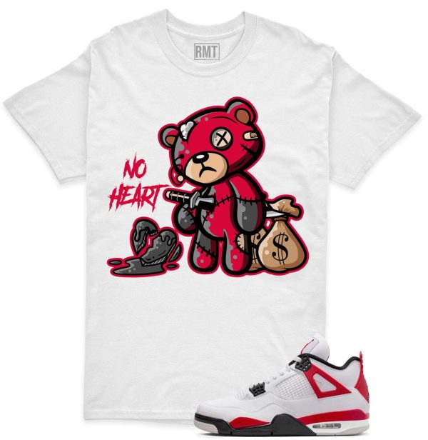 Red Cement 4s Matching Shirts, No Heart Tee Matching Jordan 4 Red Cement Jezsport.com