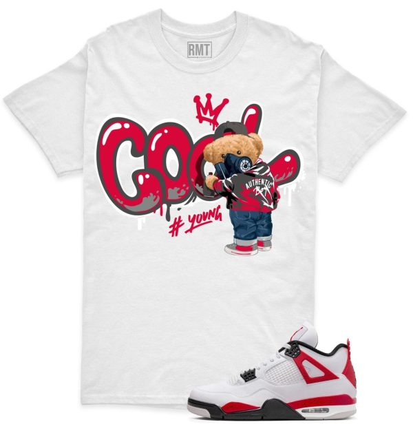 Red Cement 4s Matching Shirts, Cool Bear Tee Matching Jordan 4 Red Cement Jezsport.com