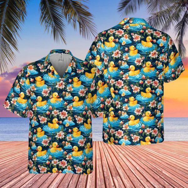 Rubber Duck Hawaiian Print Shirt, Summer For Men and Women Jezsport.com