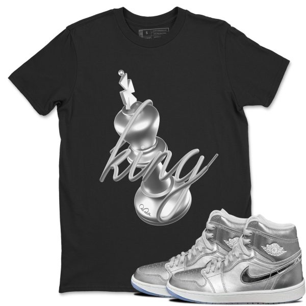 3D King Sneaker Tee - Casual Unisex Cotton Sneaker T-Shirt To Match 1s Gift Giving AJ1 Silver Jezsport.com