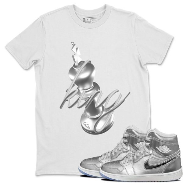 3D King Sneaker Tee - Casual Unisex Cotton Sneaker T-Shirt To Match 1s Gift Giving AJ1 Silver Jezsport.com