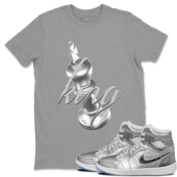 3D King Sneaker Tee - Casual Unisex Cotton Sneaker T-Shirt To Match 1s Gift Giving AJ1 Silver Jezsport.com