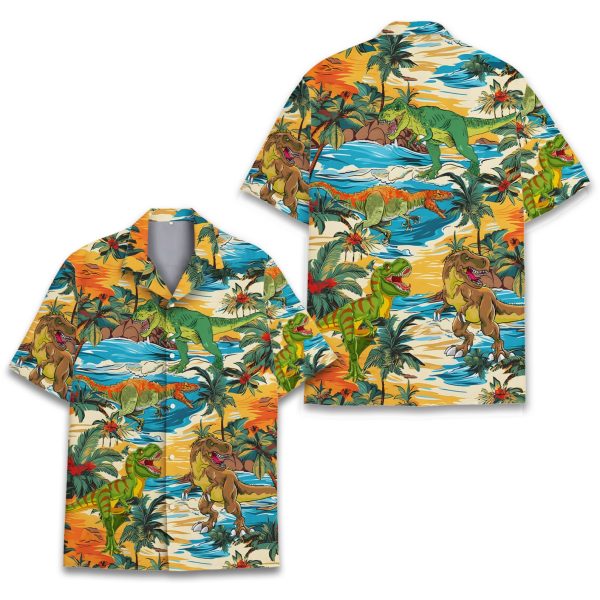 Dinosaur Hawaiian Shirt, Summer For Men and Women Jezsport.com