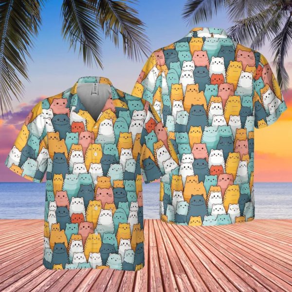 Chunky Cat Mens Hawaiian Shirt, Summer For Men and Women Jezsport.com