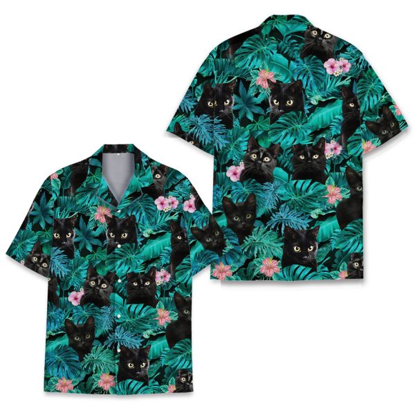 Tropical Cat Hawaiian Shirt, Summer For Men and Women Jezsport.com