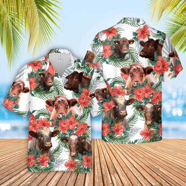 Shorthorn Hawaiian Flowers Hawaiian Shirt, Summer Shirt For Men and Women Jezsport.com