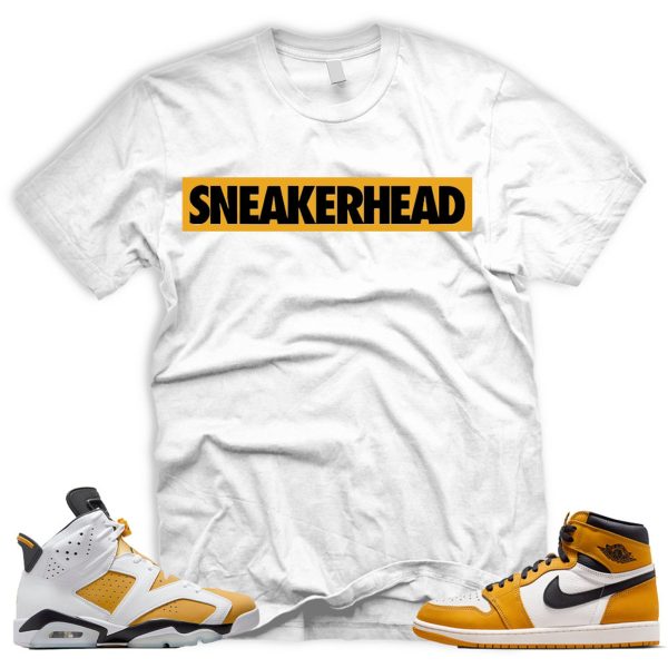 SNHD T 1 retro high yellow ochre black white T-shirt Match Sneaker Jezsport.com