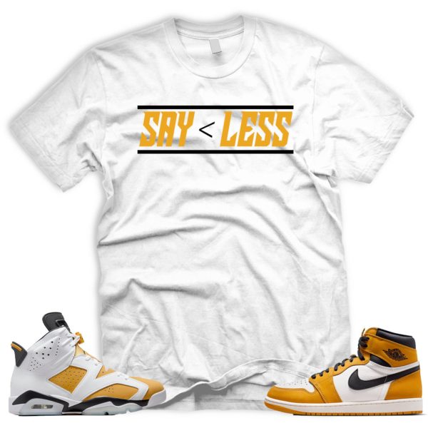 LESS T-shirt to match retro high yellow ochre black white Jezsport.com