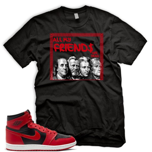 FRNDS T-shirt to match 85 high varsity red low reverse bred mid red toe Jezsport.com