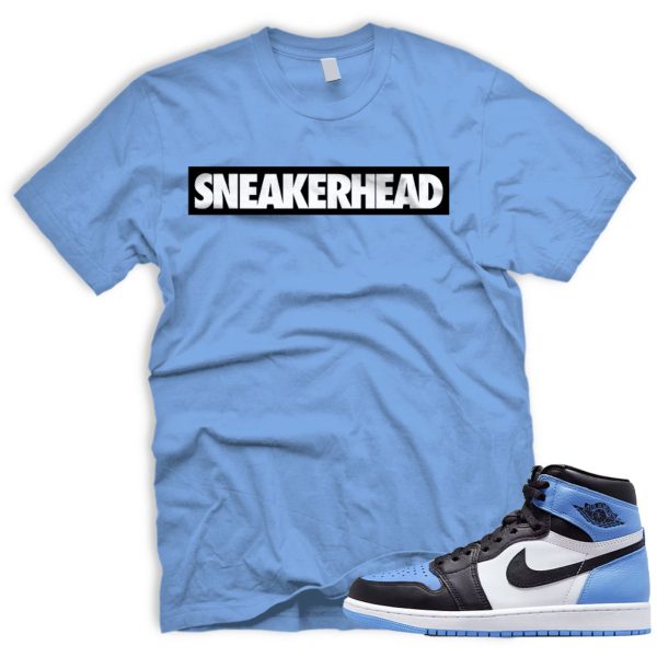 SNEAKERHEAD Blue T Shirt To Match UNC University Blue Toe 1 Retro High Black White Jezsport.com