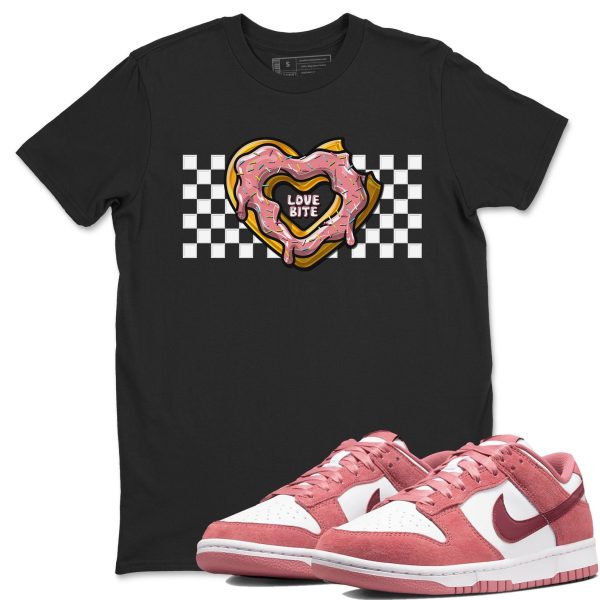 Love Bite Unisex Crew Neck Sneaker Matching Tee Shirt To Match Dunks Valentine's Day 2024 Jezsport.com