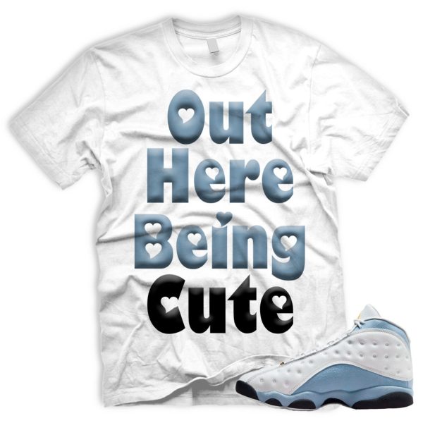 CUTE T Shirt To Match AJ J 13 Blue Grey Winter Whites Blueish Jezsport.com