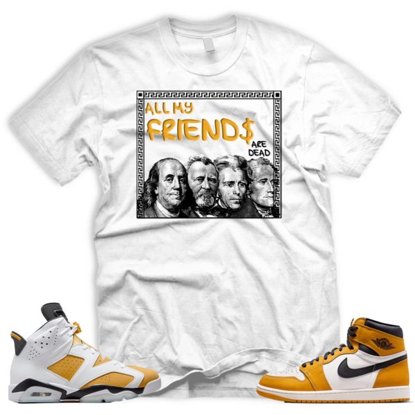 FRNDS T-shirt to match 1 retro high yellow ochre black white Jezsport.com