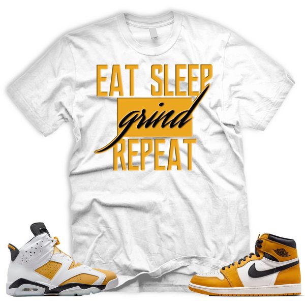 GRND T 1 retro high yellow ochre black white T-Shirt Match Sneaker Jezsport.com