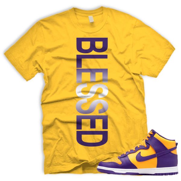 BLSSVERT T Shirt To Match Dunk High Court Purple Team Gold 95 Jezsport.com