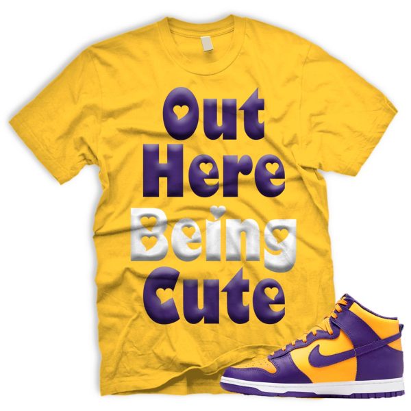 CUTE T Shirt To Match Dunk High Court Purple Team Gold 95 Jezsport.com