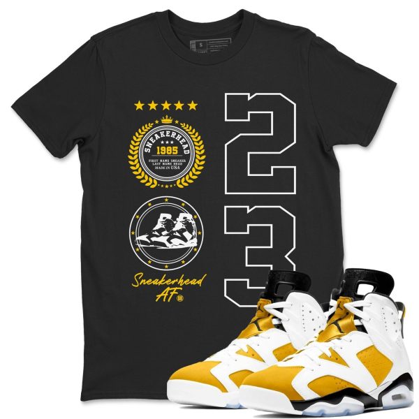 Sneaker Emblem Sneaker Tee - Shirt To Match Jordans 6s Yellow Ochre Jezsport.com