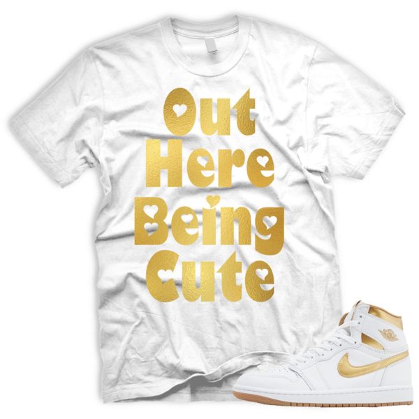 CUTE T Shirt To Match Metallic Gold 1 White Gum Light Brown Retro High OG Air J Jezsport.com