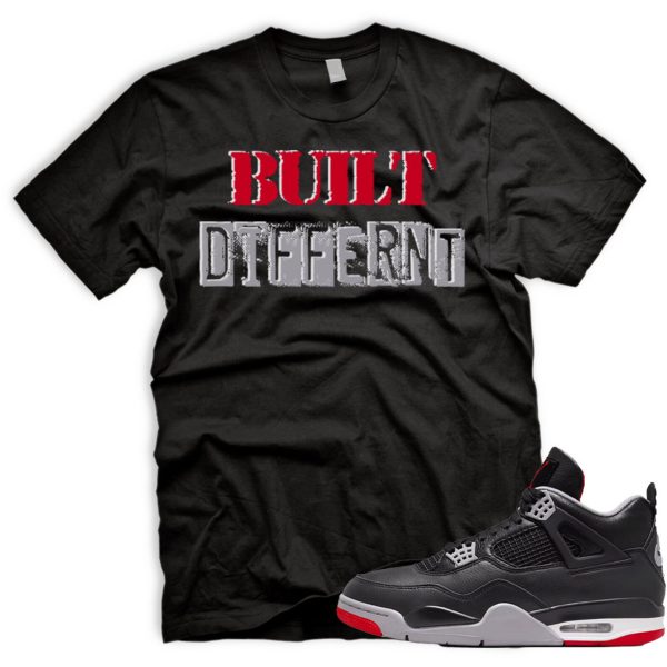 BD T Shirt To Match Air J 4 Bred Reimagined Black Cement Grey Varsity Red Summit White Jezsport.com