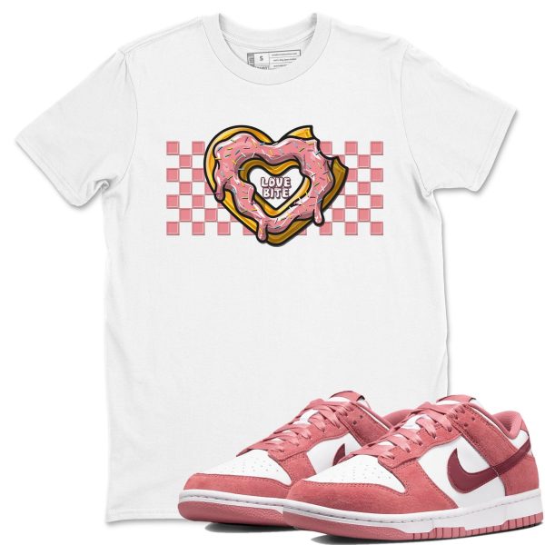 Love Bite Unisex Crew Neck Sneaker Matching Tee Shirt To Match Dunks Valentine's Day 2024 Jezsport.com