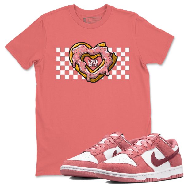 Love Bite Unisex Crew Neck Sneaker Matching Tee Shirt To Match Dunks Valentine's Day 2024 Jezsport.com