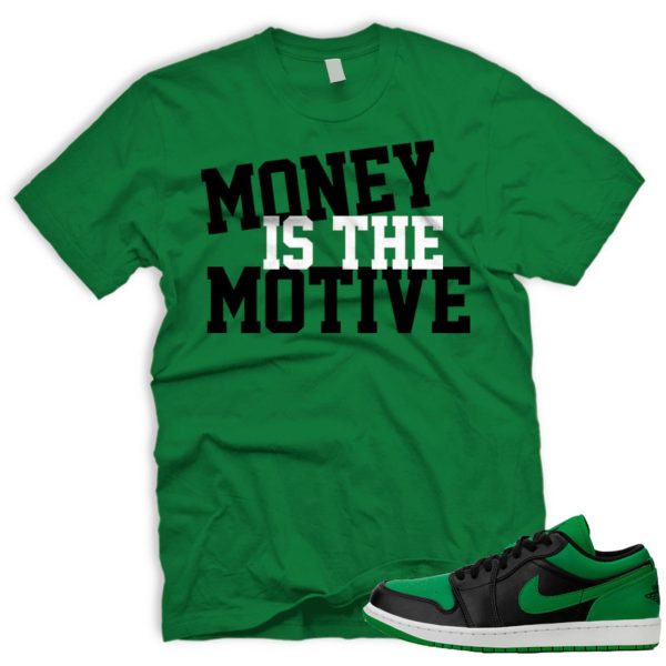 MONEY T Shirt to match Air J 1 Low Lucky Green Black White Jezsport.com