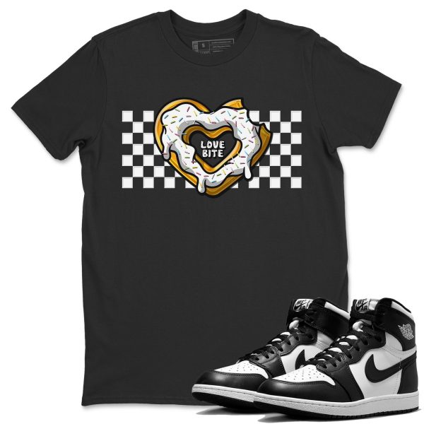 Love Bite Unisex Crew Neck Cotton Streetwear Brand 1s Black White Shirts To Match Sneakers Jezsport.com