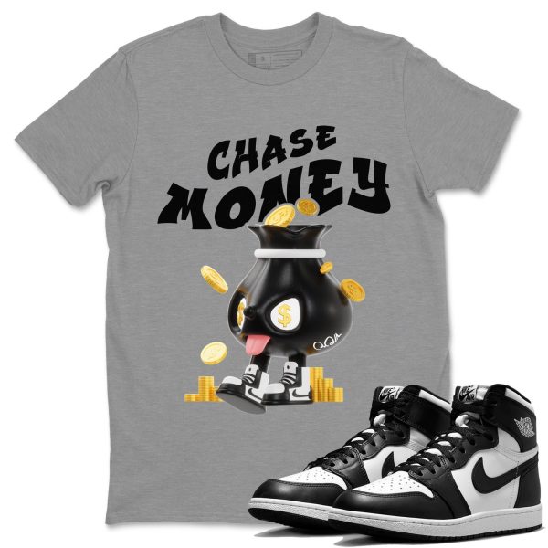 Chase Money Unisex Crew Neck Cotton Streetwear Brand 1s Black White Shirts To Match Sneakers Jezsport.com