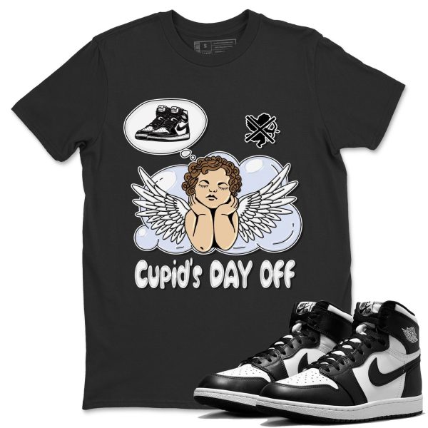 Cupids Day Off Unisex Crew Neck Cotton Streetwear Brand 1s Black White Shirts To Match Sneakers Jezsport.com