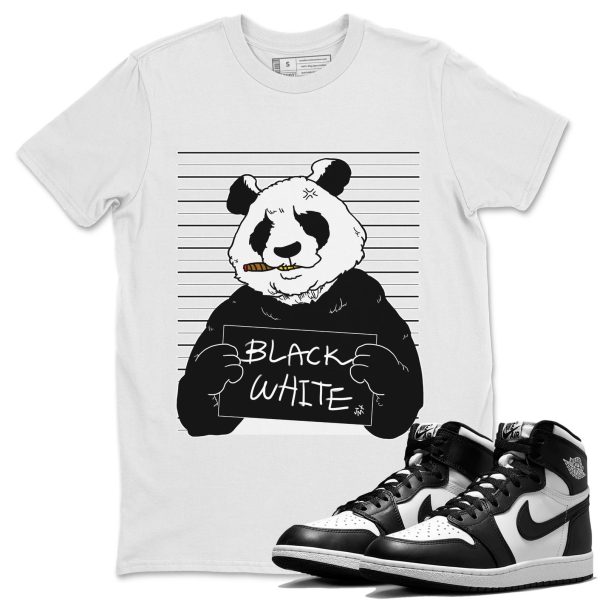 Mugshot Unisex Crew Neck Cotton Streetwear Brand 1s Black White Shirts To Match Sneakers Jezsport.com