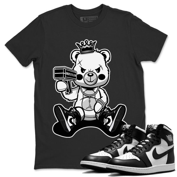 Bad King Baby Bear Unisex Crew Neck Cotton Streetwear Brand 1s Black White Shirts To Match Sneakers Jezsport.com