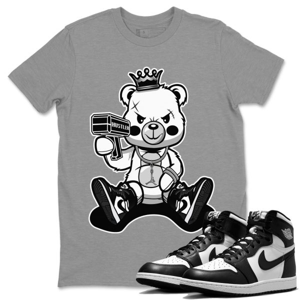 Bad King Baby Bear Unisex Crew Neck Cotton Streetwear Brand 1s Black White Shirts To Match Sneakers Jezsport.com