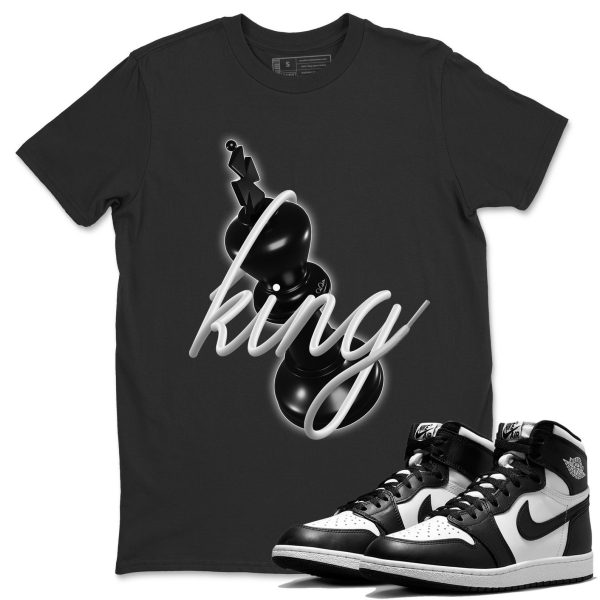 3D King Unisex Crew Neck Cotton Streetwear Brand 1s Black White Shirts To Match Sneakers Jezsport.com