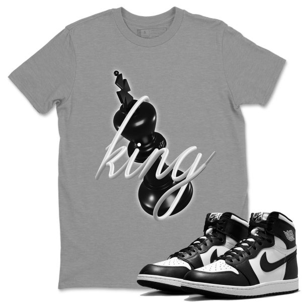 3D King Unisex Crew Neck Cotton Streetwear Brand 1s Black White Shirts To Match Sneakers Jezsport.com