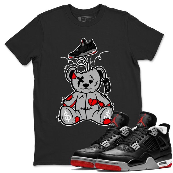 Surprise Teddy Bear Unisex Crew Neck Cotton Streetwear Brand 4s Bred Reimagined Shirts To Match Sneakers Jezsport.com