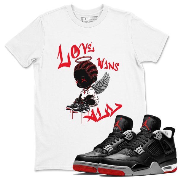 Love Wins All Unisex Crew Neck Cotton Streetwear Brand 4s Bred Reimagined Shirts To Match Sneakers Jezsport.com