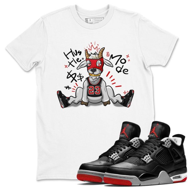 Hustle Goat Unisex Crew Neck Cotton Streetwear Brand 4s Bred Reimagined Shirts To Match Sneakers Jezsport.com