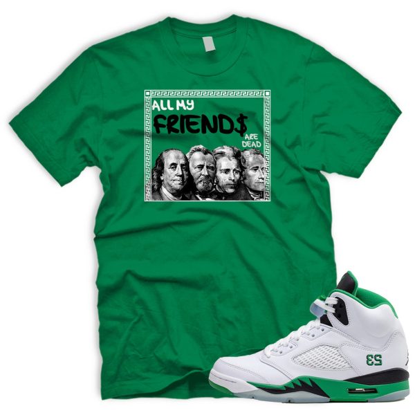 FRNDS T Shirt To Match AJ 5 Women's Lucky Green Black Ice Blue WMNS Retro V J Jezsport.com