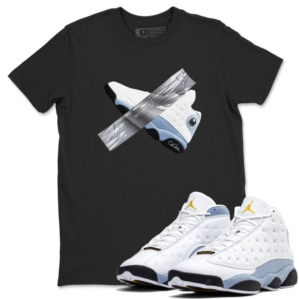 Duct Tape Sneaker Tee - Sneaker Shirts To Match Jordans Unisex Cotton Sneaker Shirts To Match Jordans 13s Blue Grey Jezsport.com