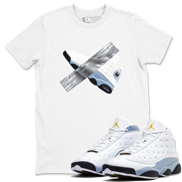 Duct Tape Sneaker Tee - Sneaker Shirts To Match Jordans Unisex Cotton Sneaker Shirts To Match Jordans 13s Blue Grey Jezsport.com