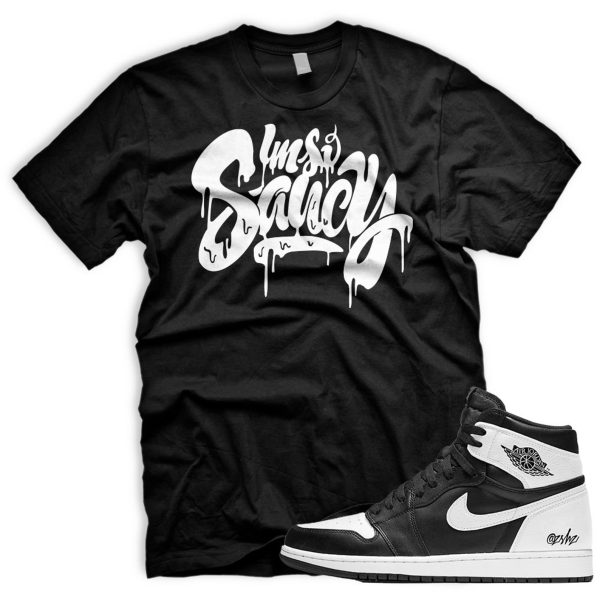 SAUCY T Shirt To Match Air J 1 Reverse Panda OG Low Black White Jezsport.com