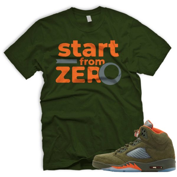 FROM ZERO T Shirt To Match Air J 5 Army Olive Solar Orange Jezsport.com