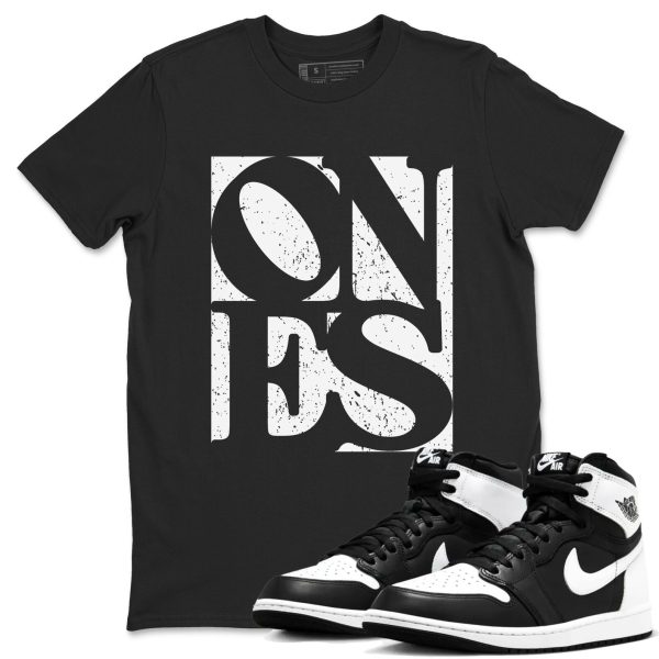 Ones Unisex Crew Neck Cotton Streetwear Brand 1s Black White Shirts To Match Sneakers Jezsport.com