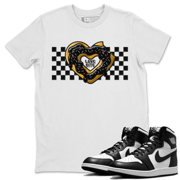 Love Bite Unisex Crew Neck Cotton Streetwear Brand 1s Black White Shirts To Match Sneakers Jezsport.com