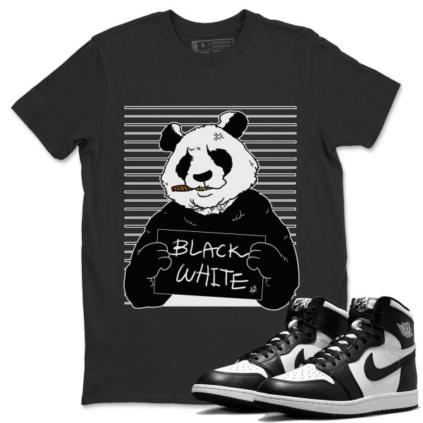 Mugshot Unisex Crew Neck Cotton Streetwear Brand 1s Black White Shirts To Match Sneakers Jezsport.com