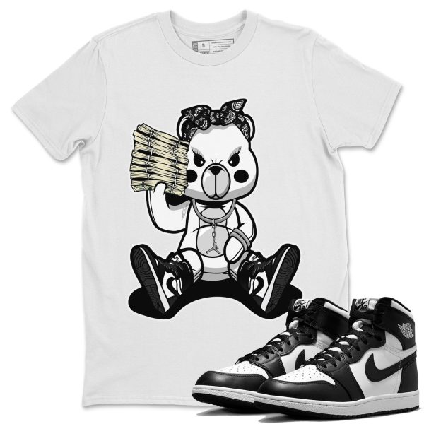 Bad Baby Bear Unisex Crew Neck Cotton Streetwear Brand 1s Black White Shirts To Match Sneakers Jezsport.com