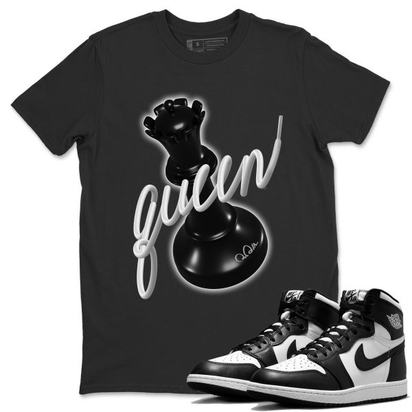 3D Queen Unisex Crew Neck Cotton Streetwear Brand 1s Black White Shirts To Match Sneakers Jezsport.com