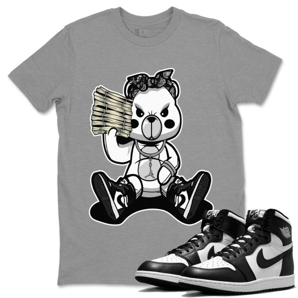 Bad Baby Bear Unisex Crew Neck Cotton Streetwear Brand 1s Black White Shirts To Match Sneakers Jezsport.com